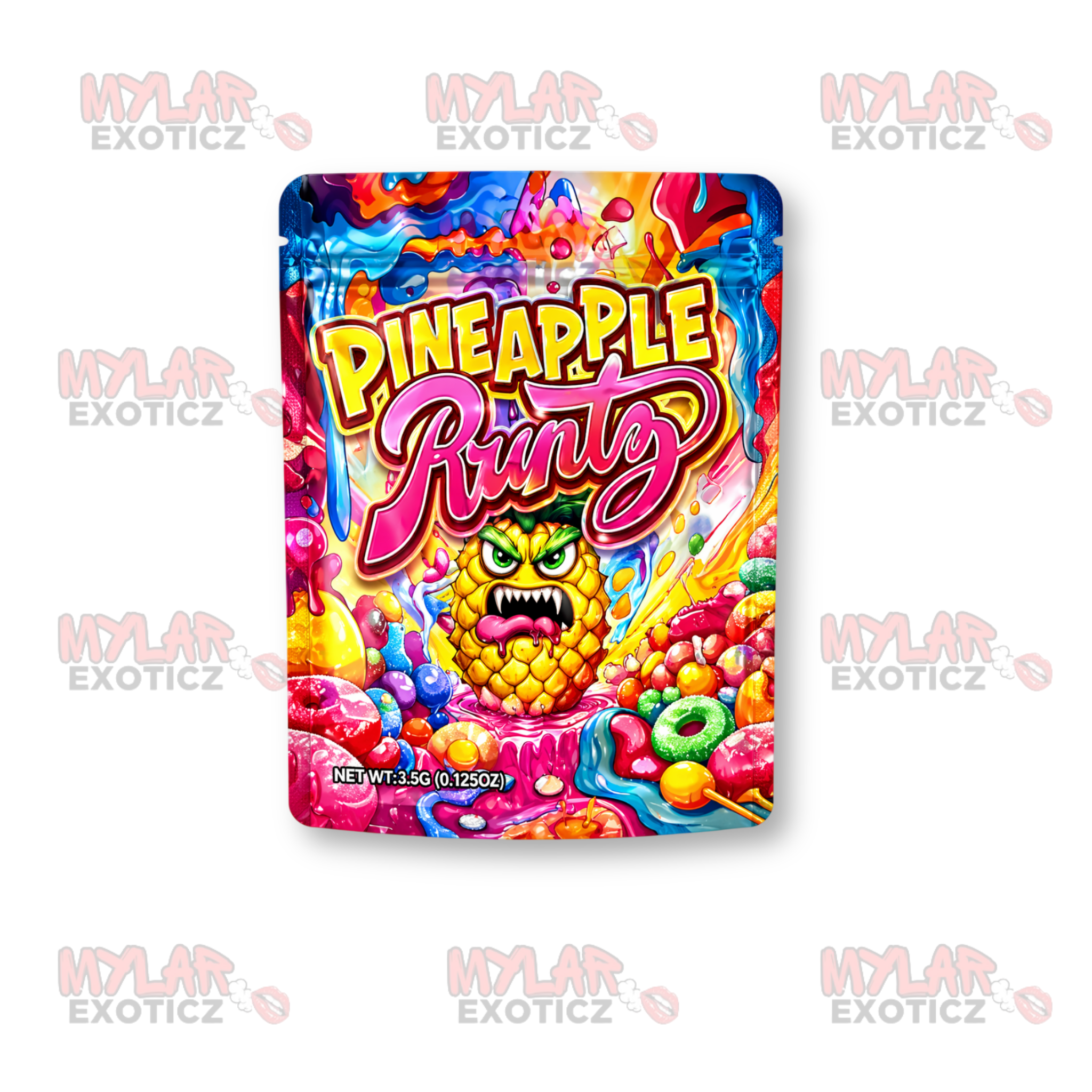 Pineapple Candy Mix Mylar Bags | 3.5g Exotic Resealable Storage Bags