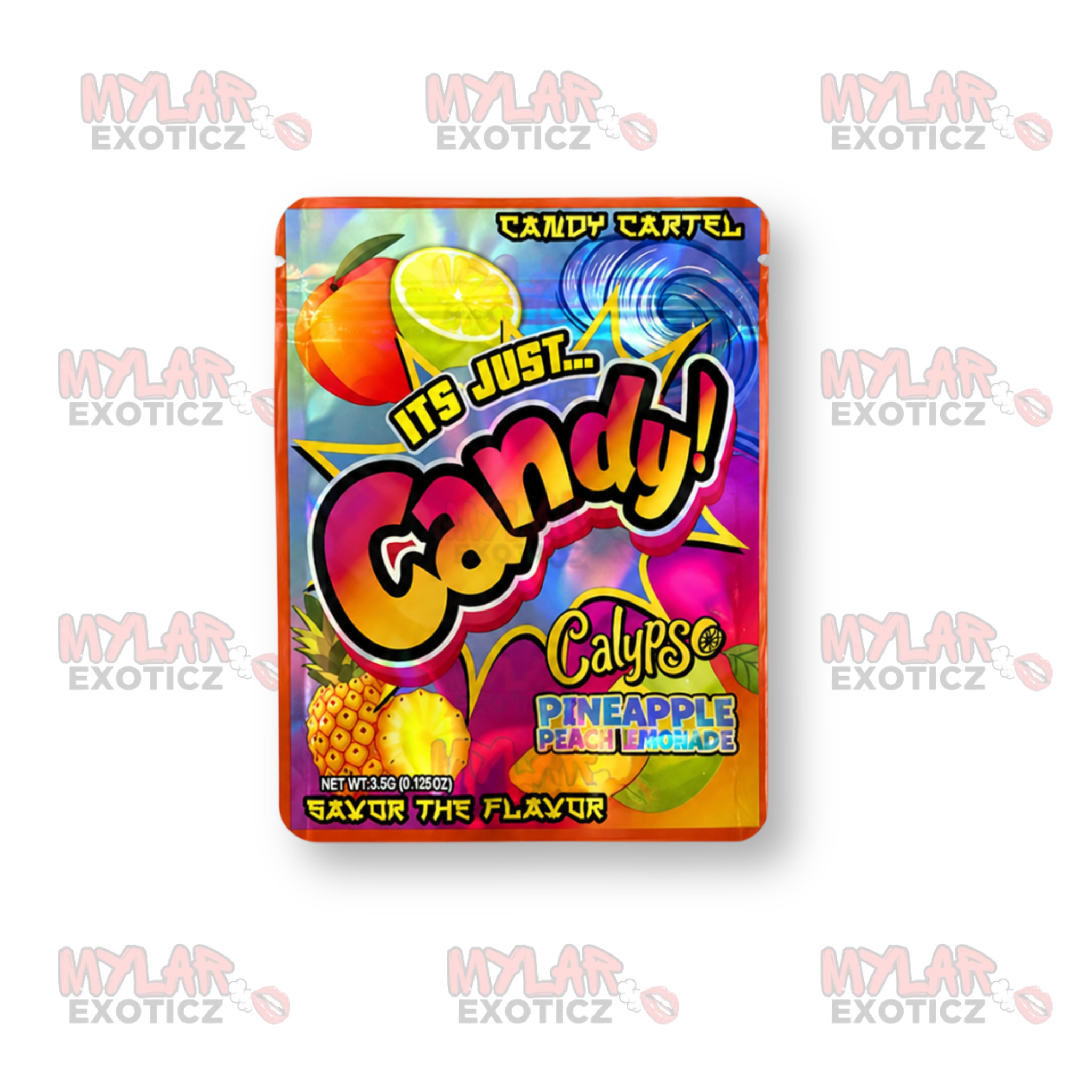 It’s Just Candy Pineapple Peach Limeade Mylar Bags | 3.5g Exotic Resealable Storage Bags