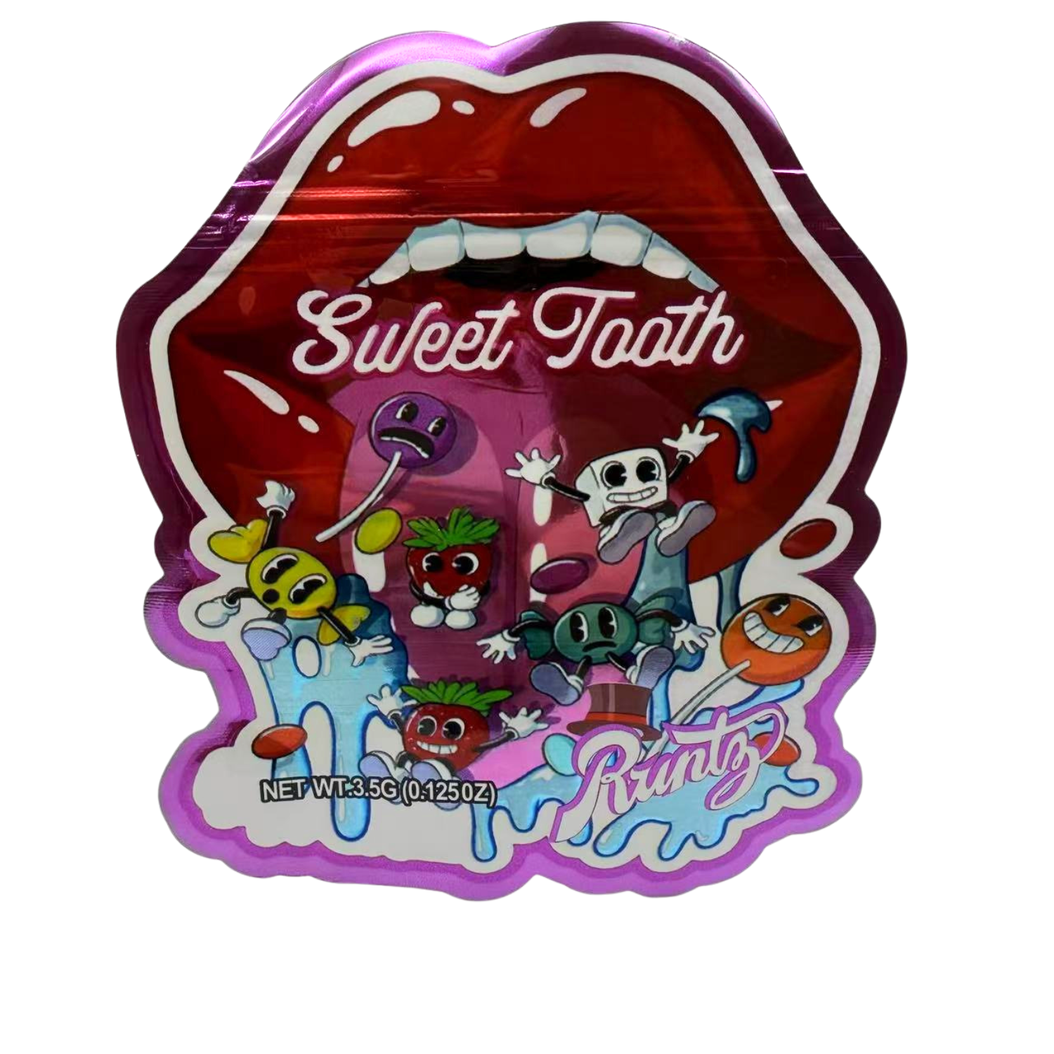 Sweet Tooth Mylar Bags | 3.5g Exotic Die Cut Resealable Storage Bags
