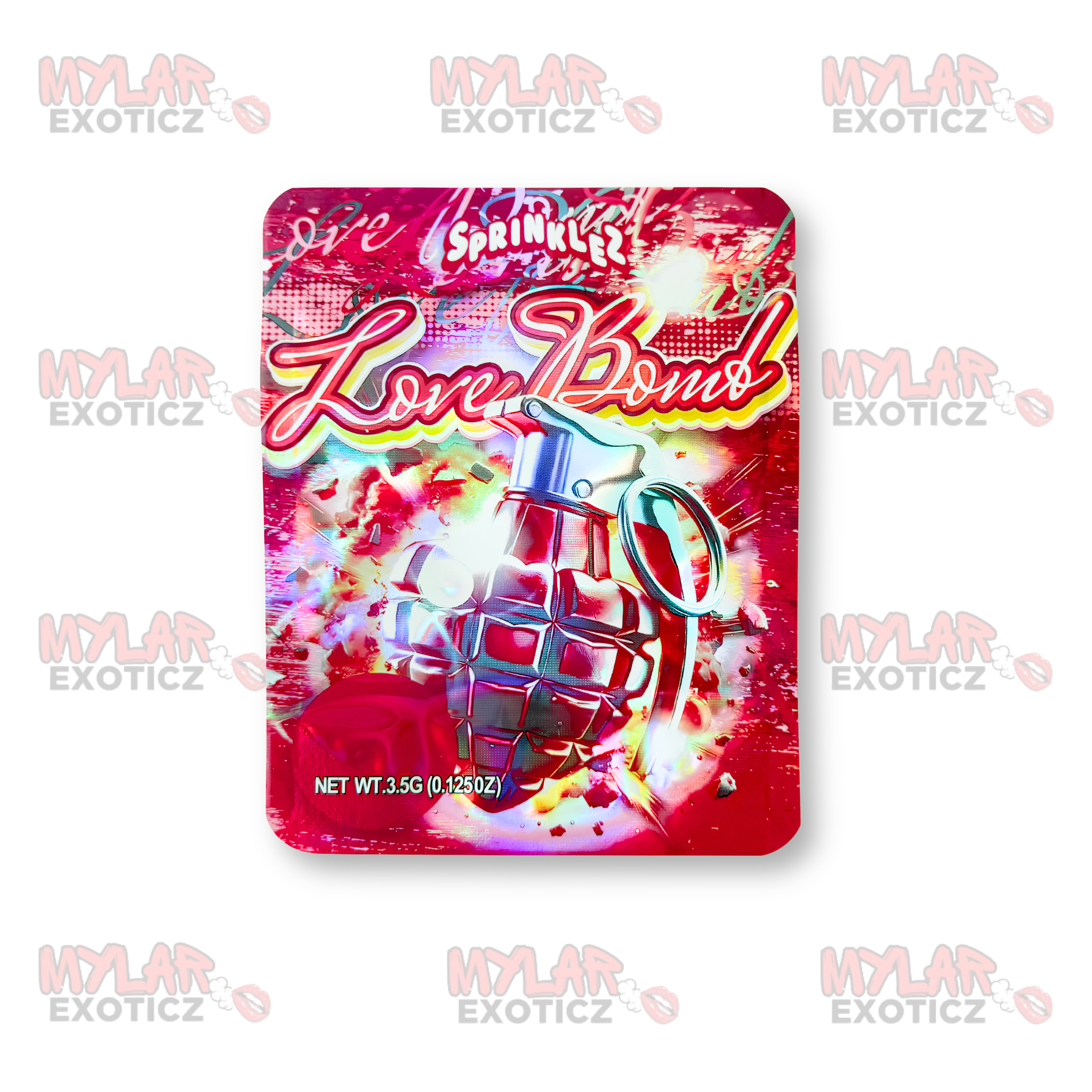 Sprinklez Love Bomb Mylar Bags | 3.5g Exotic Resealable Storage Bags