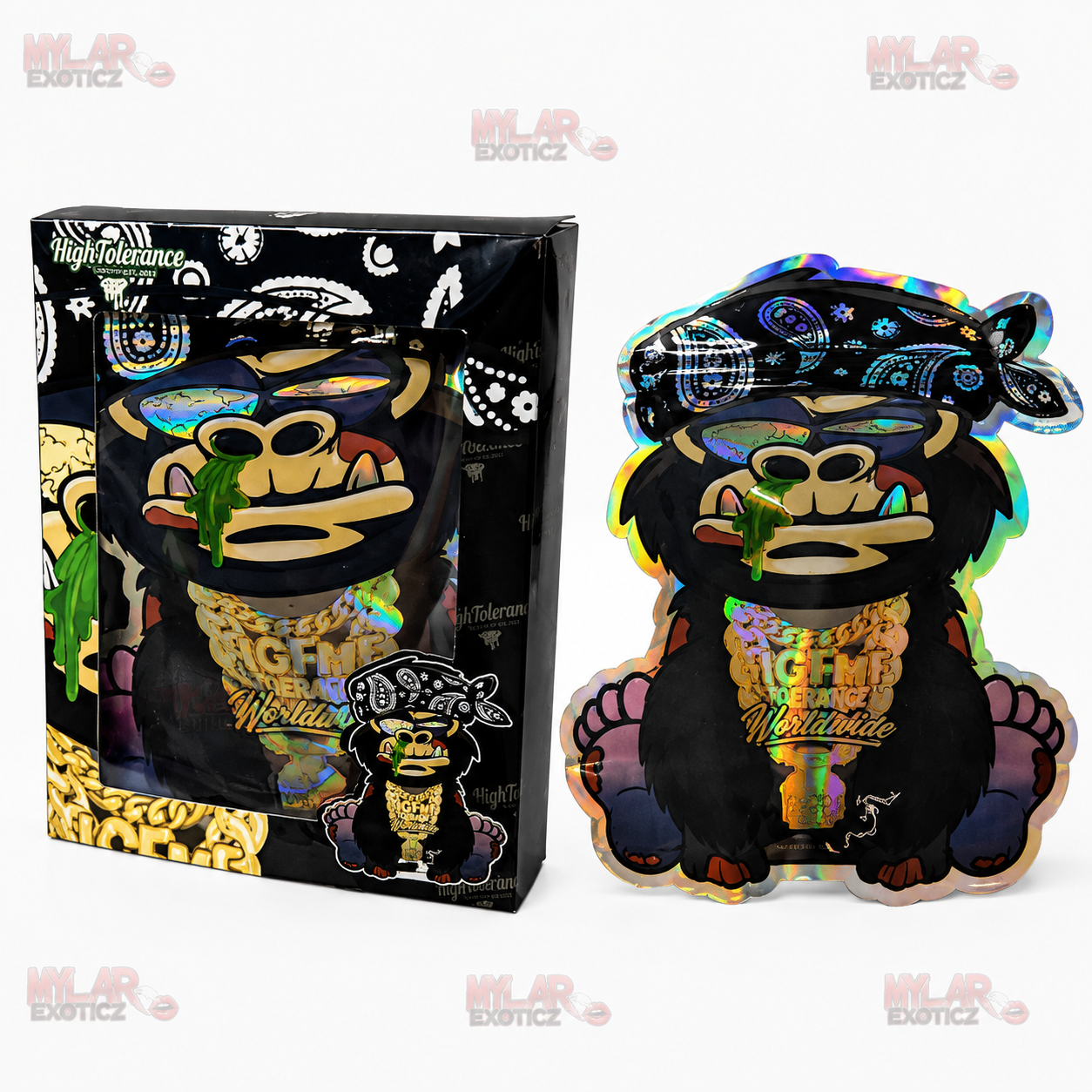 Bandana Boss Mylar Bags + Matching Window Boxes | 3.5g Exotic Resealable Storage Set
