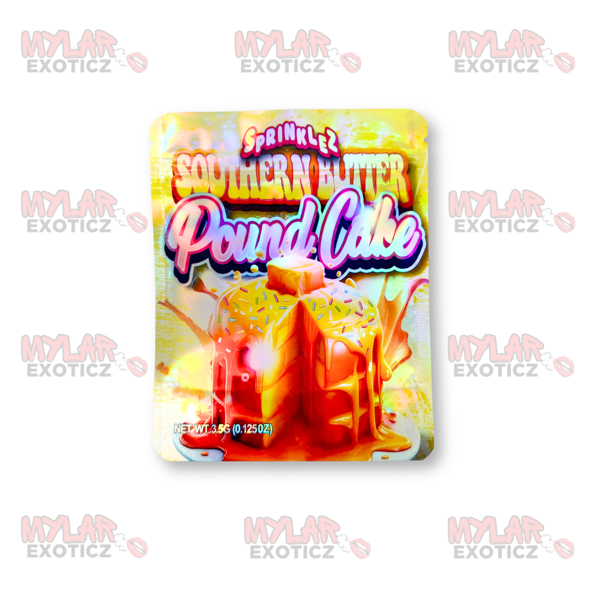 Sprinklez Southern Butter Pound Cake Mylar Bags | 3.5g Exotic Resealable Storage Bags