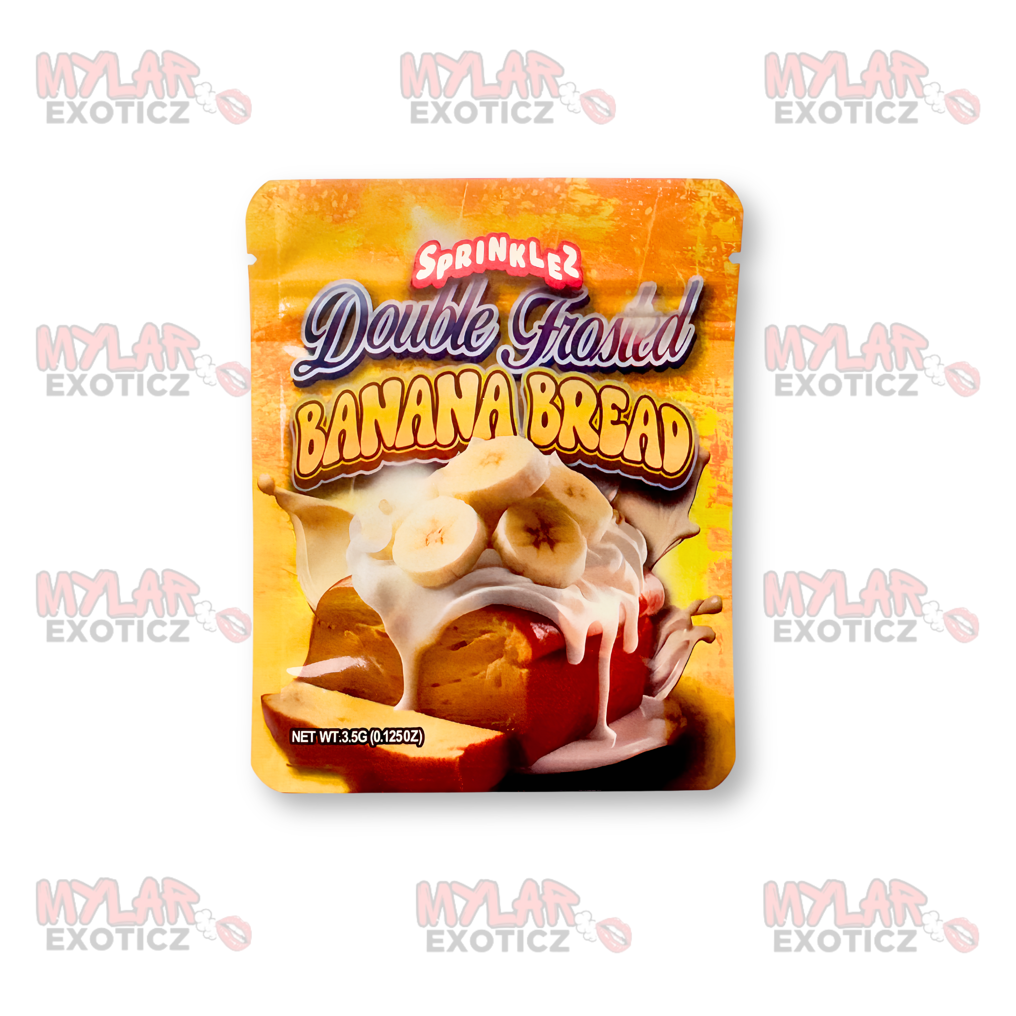 Sprinklez Double Frosted Banana Bread Mylar Bags | 3.5g Exotic Resealable Storage Bags