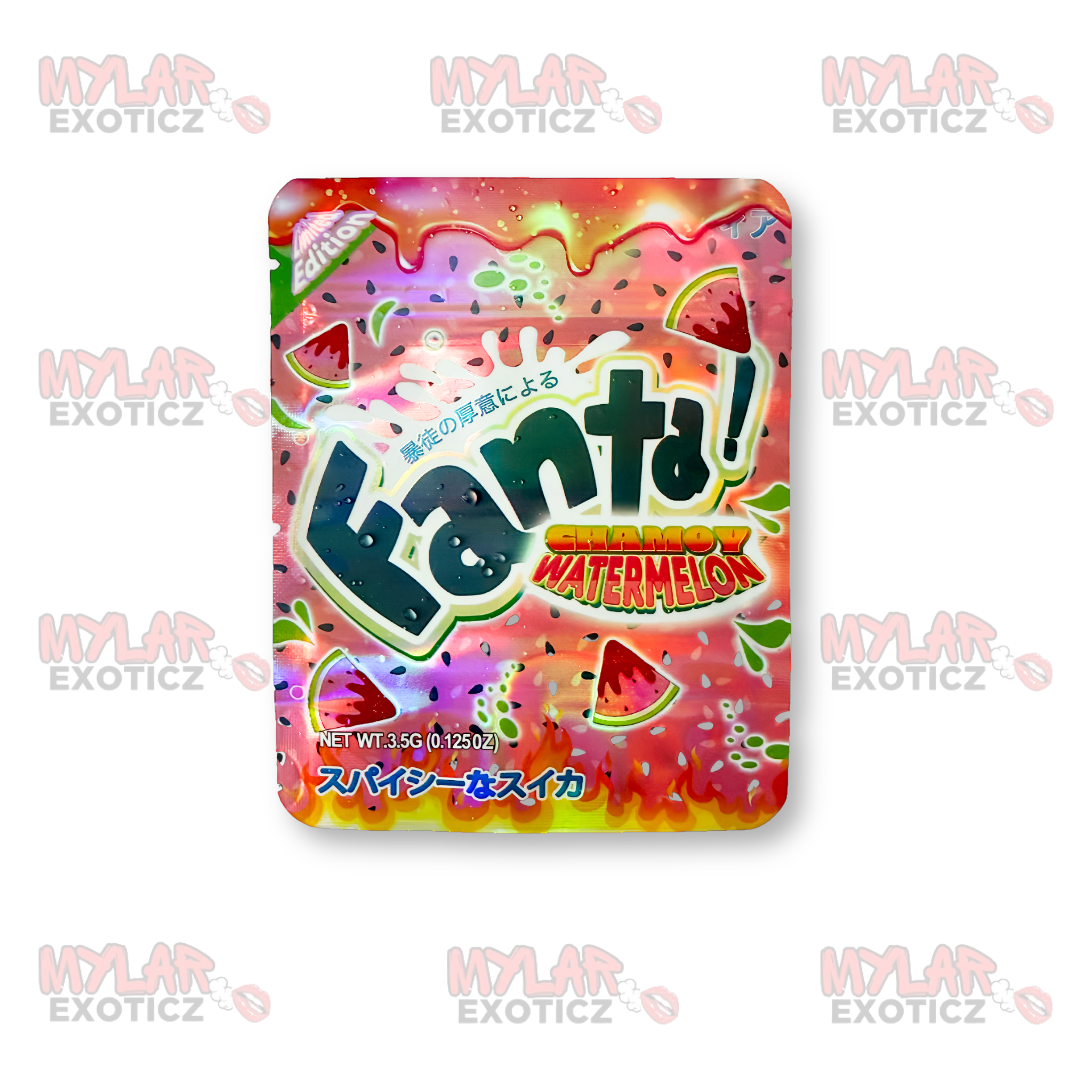 Fanta Chamoy Watermelon Mylar Bags | 3.5g Exotic Resealable Storage Bags