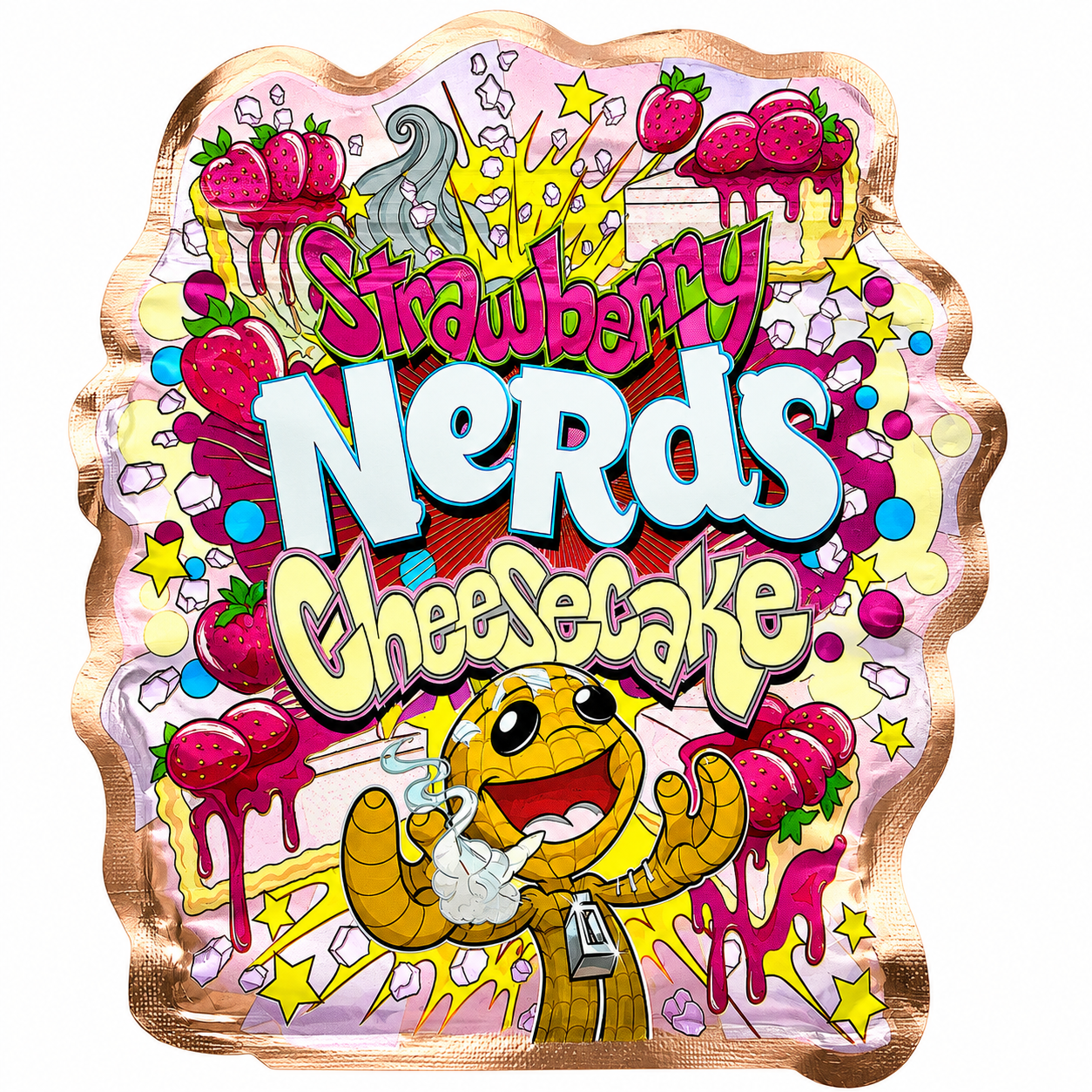 Nerds Cheesecake Mylar Bags | 3.5g Exotic Die Cut Resealable Storage Bags