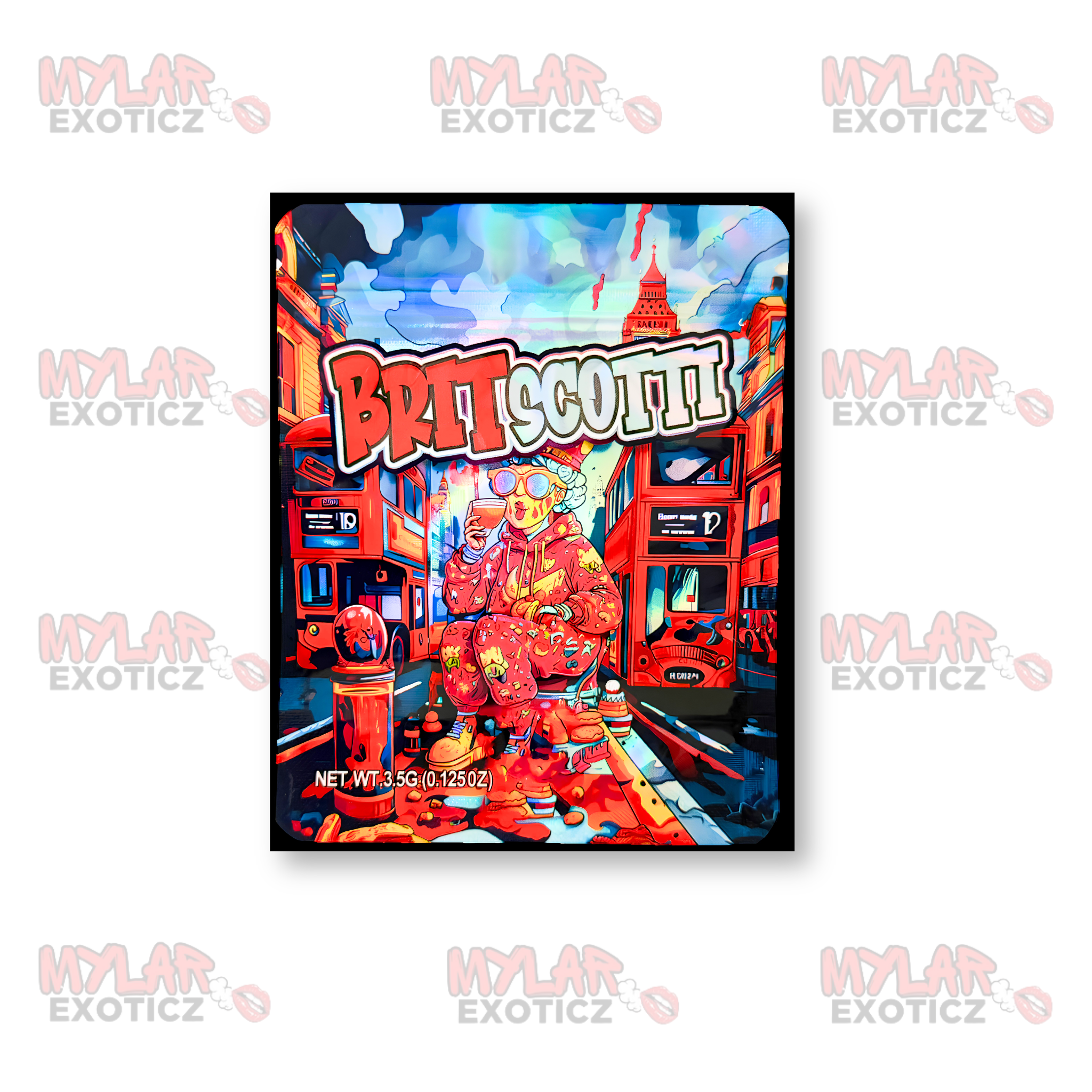 Brittscotti London Edition Mylar Bags | 3.5g Exotic Resealable Storage Bags