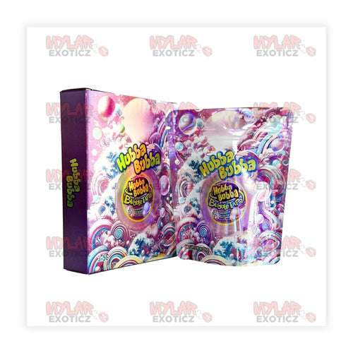 Bubble Gum Tape Candy Mylar Bags + Matching Boxes | 3.5g Exotic Resealable Storage Set Mylar Exoticz