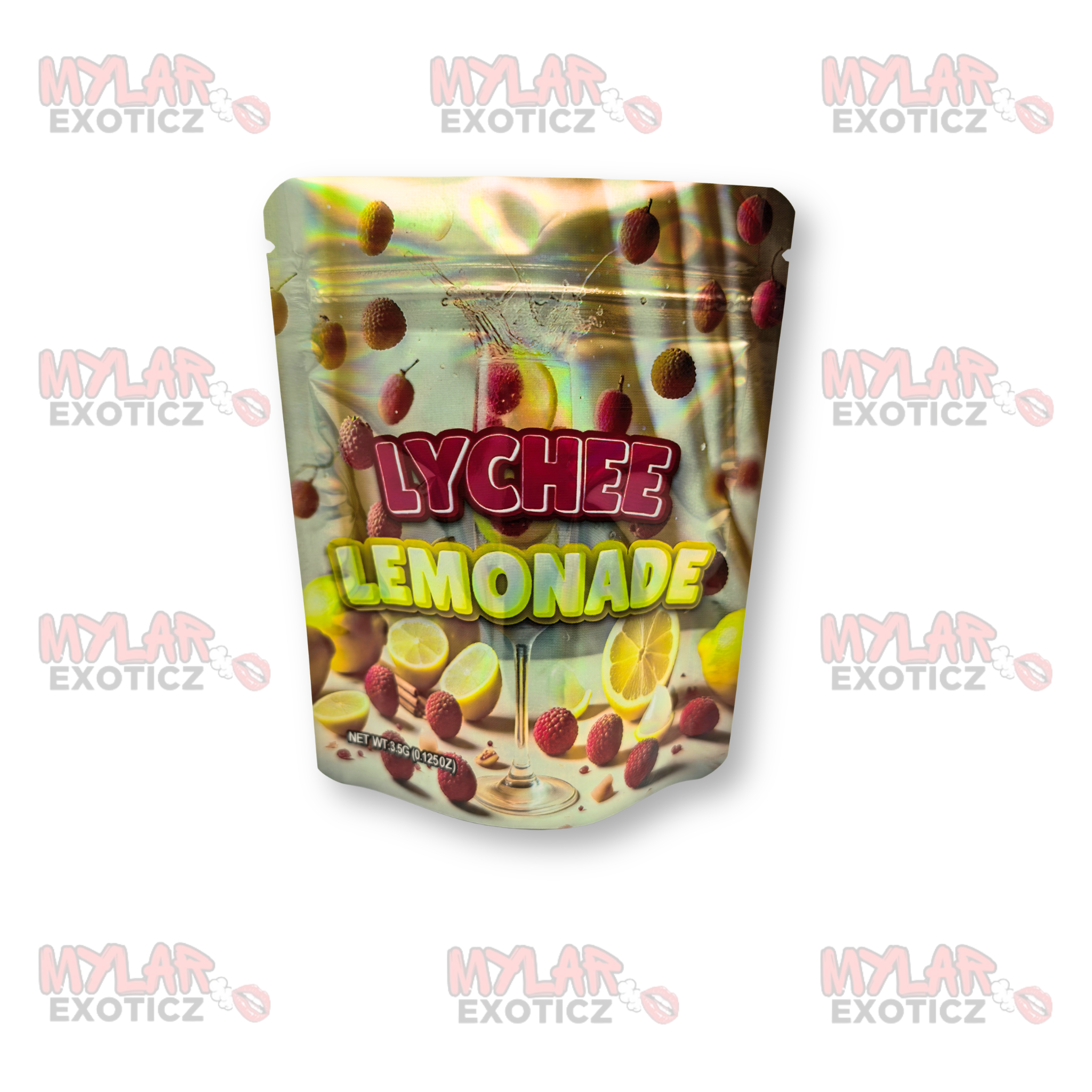 Lychee Lemonade Mylar Bags | 3.5g Exotic Resealable Storage Bags