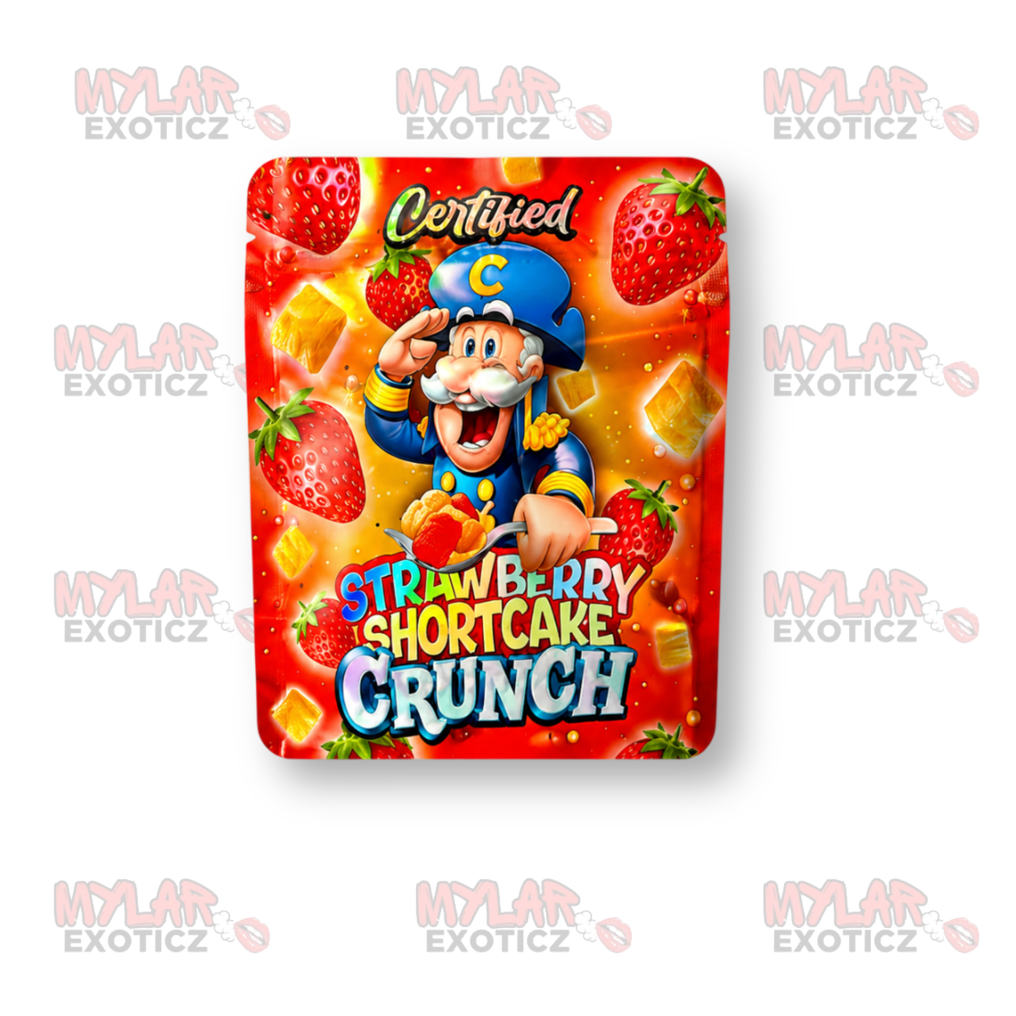 Strawberry Shortcake Crunch Cereal Mylar Bags | 3.5g Exotic Resealable Storage Bags