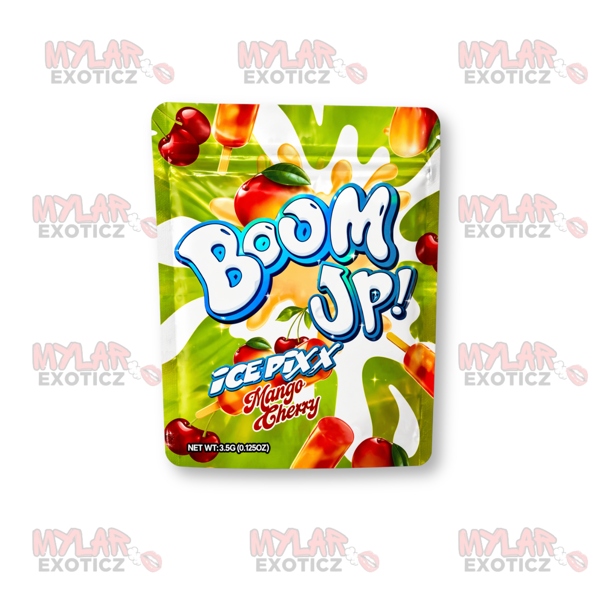 Boom Up Mango Cherry Mylar Bags | 3.5g Exotic Resealable Storage Bags