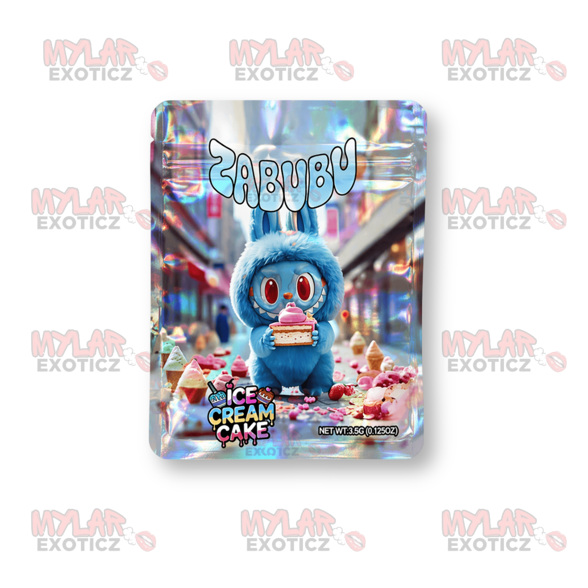 Zabubu Ice Cream Cake Mylar Bags | 3.5g Exotic Resealable Storage Bags