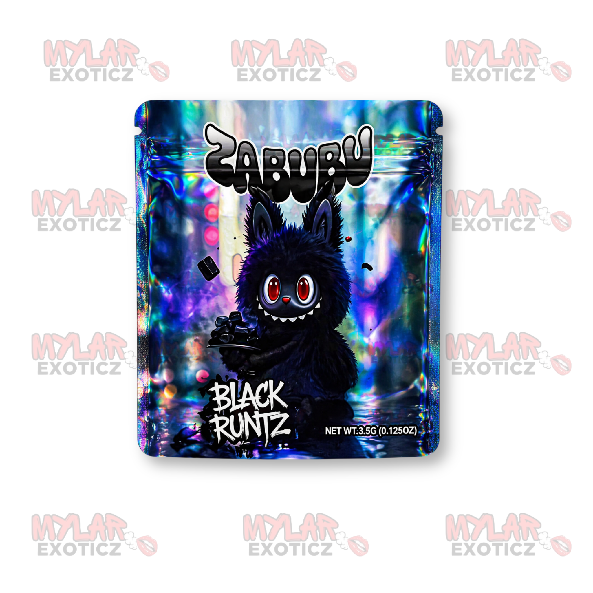 Zabubu Black Candy Mix Mylar Bags | 3.5g Exotic Resealable Storage Bags