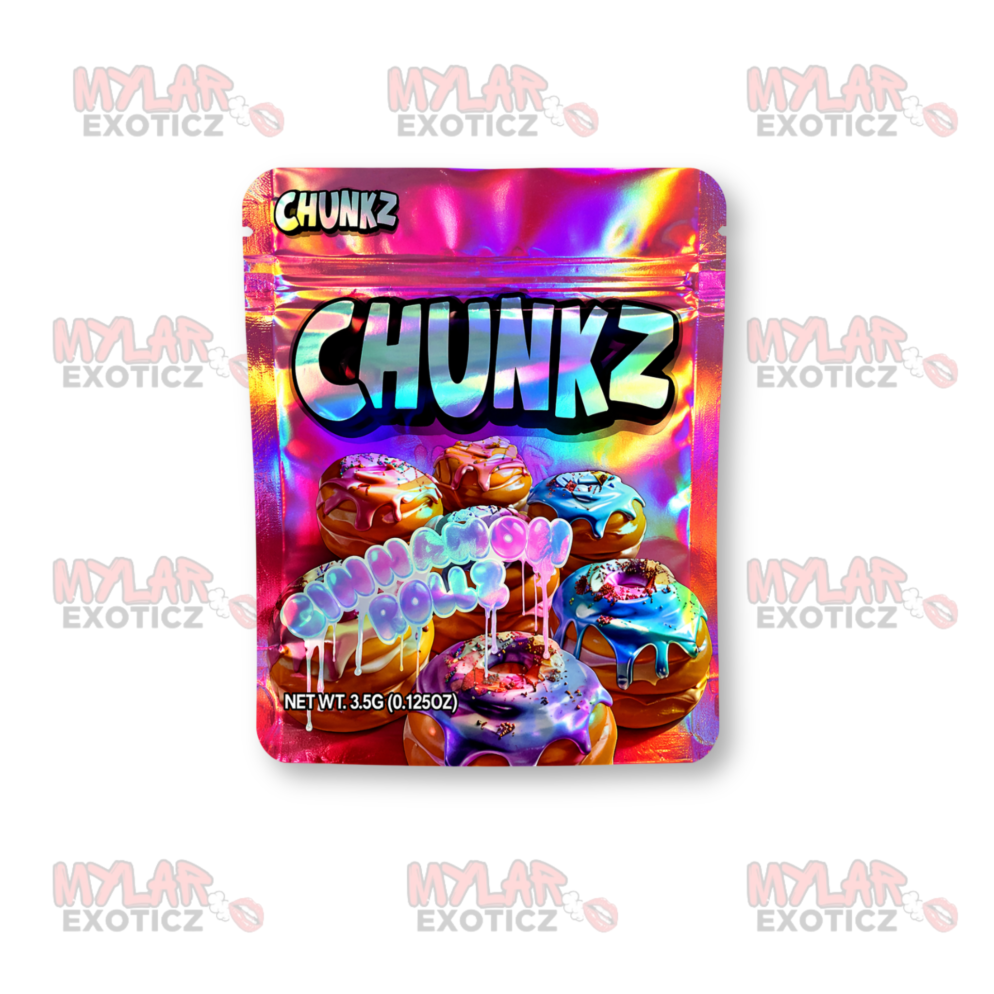 Chunkz Cinnamon Rolls Mylar Bags | 3.5g Exotic Resealable Storage Bags