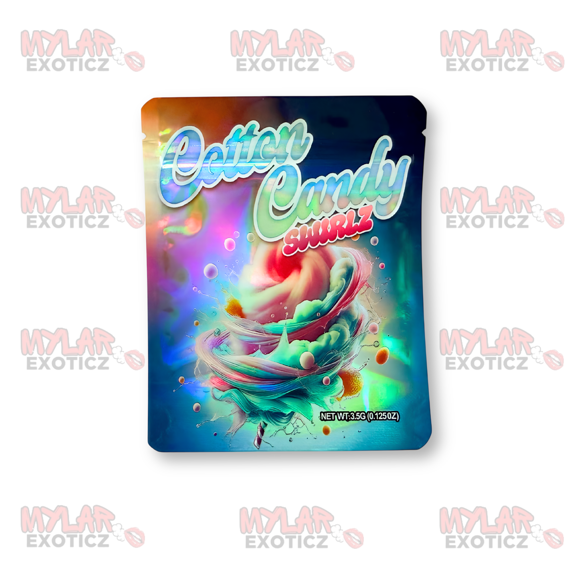 Cotton Candy Swirlz Mylar Bags | 3.5g Exotic Resealable Storage Bags