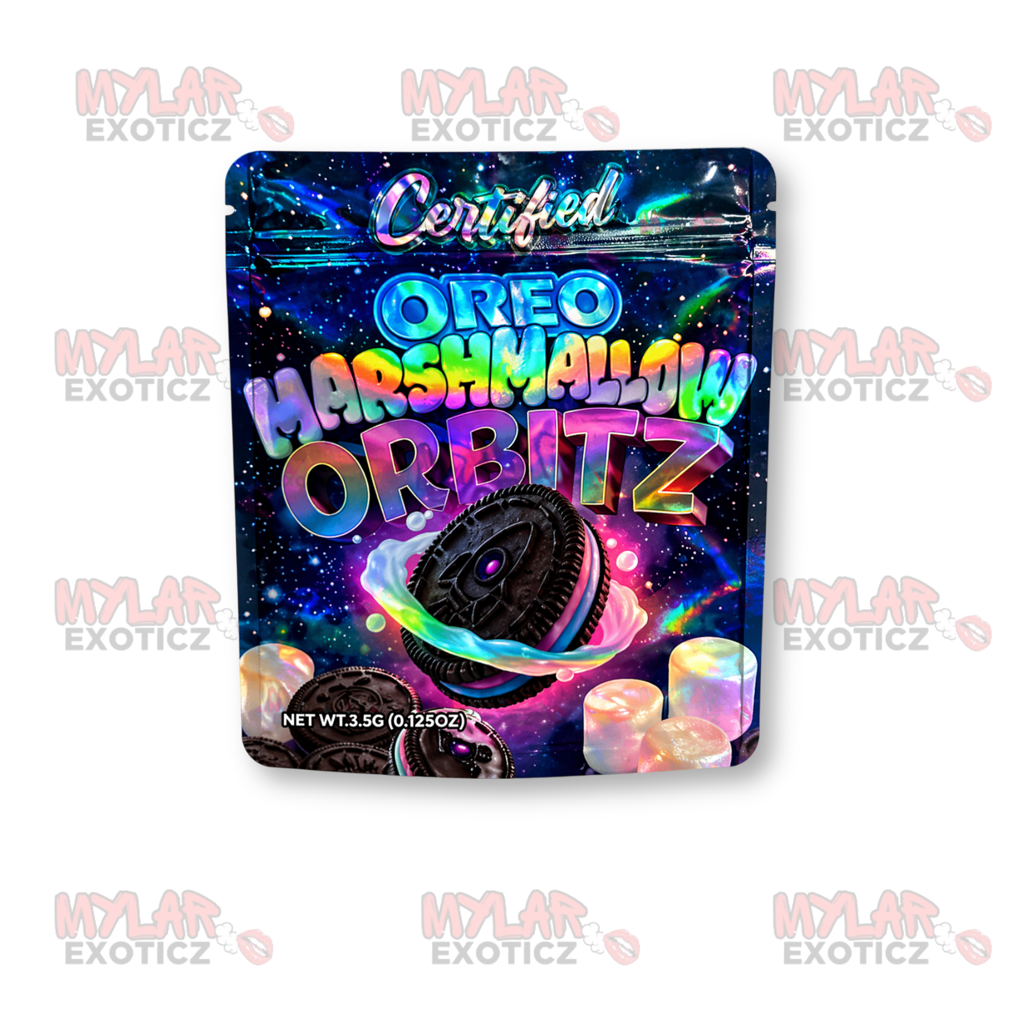 Marshmallow Cream Cookie Mylar Bags | 3.5g Exotic Resealable Storage Bags