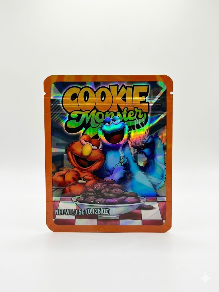 Cookie Crunch Mylar Bags | 3.5g Holographic Resealable Storage Bags