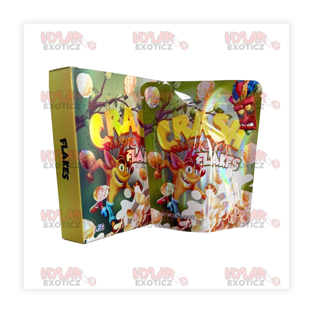 Crash Retro Gamer Mylar Bags + Matching Boxes | 3.5g Exotic Resealable Storage Set Mylar Exoticz