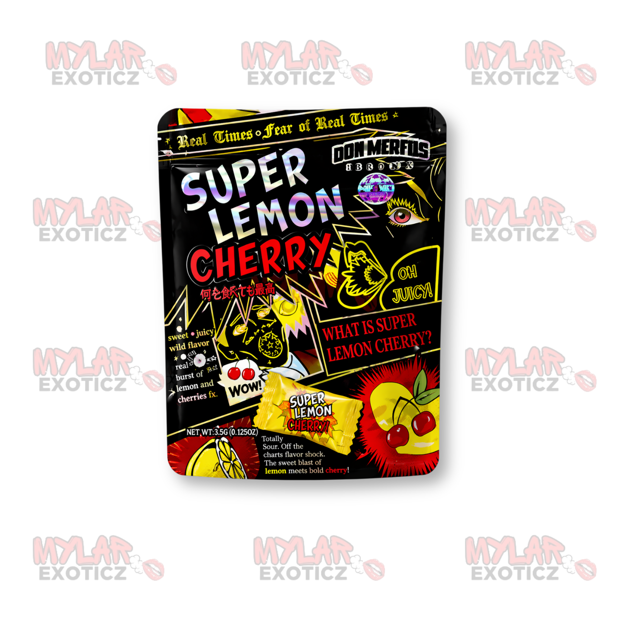 Super Lemon Cherry Candy Mylar Bags | 3.5g Exotic Resealable Storage Bags