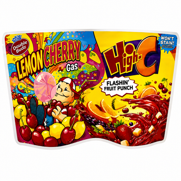 Lemon Cherry Gas x Hi-C Flashin' Fruit Punch 2-in-1 Mylar Bags | 7g Exotic Resealable Storage Bags