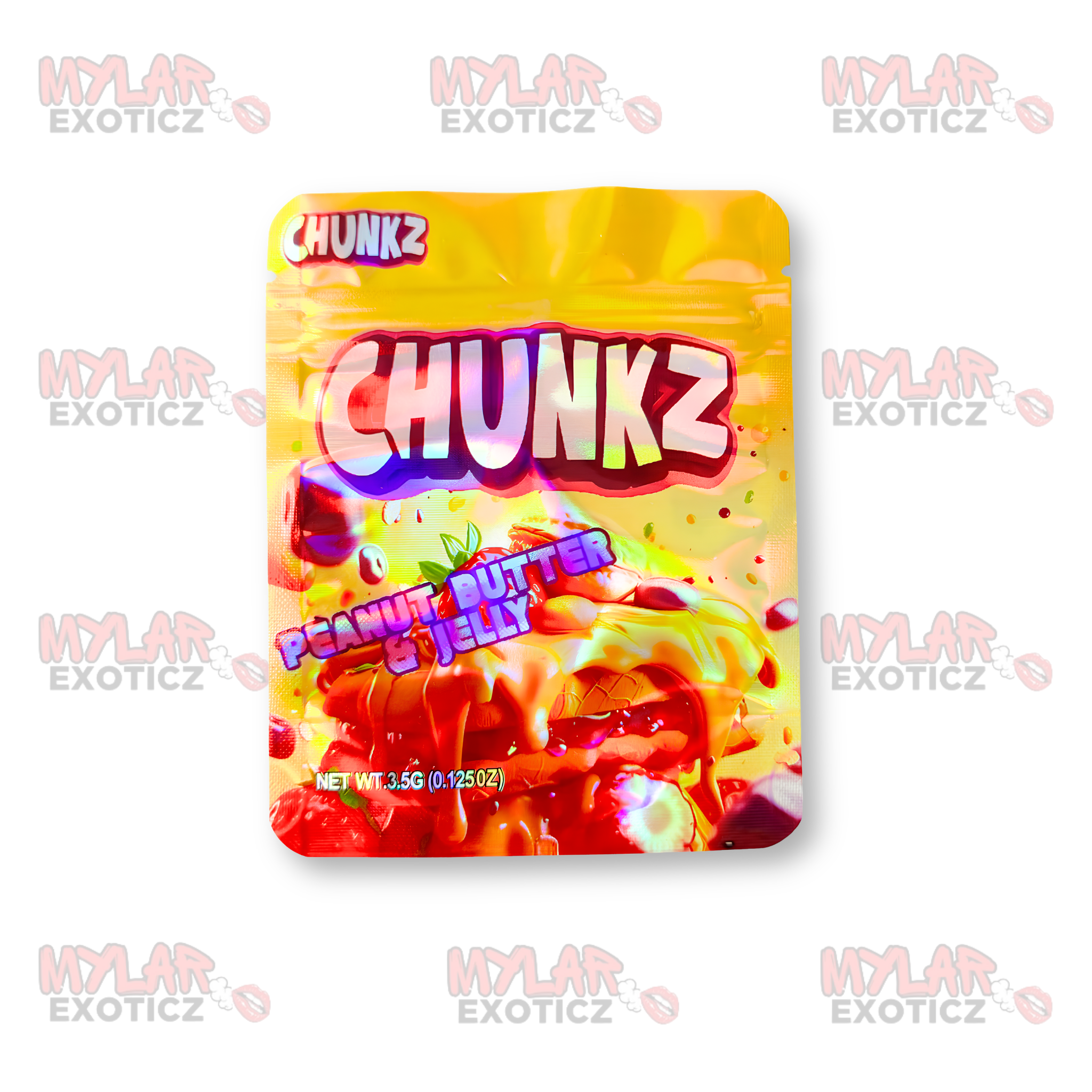 Chunkz Peanut Butter & Jelly Mylar Bags | 3.5g Exotic Resealable Storage Bags