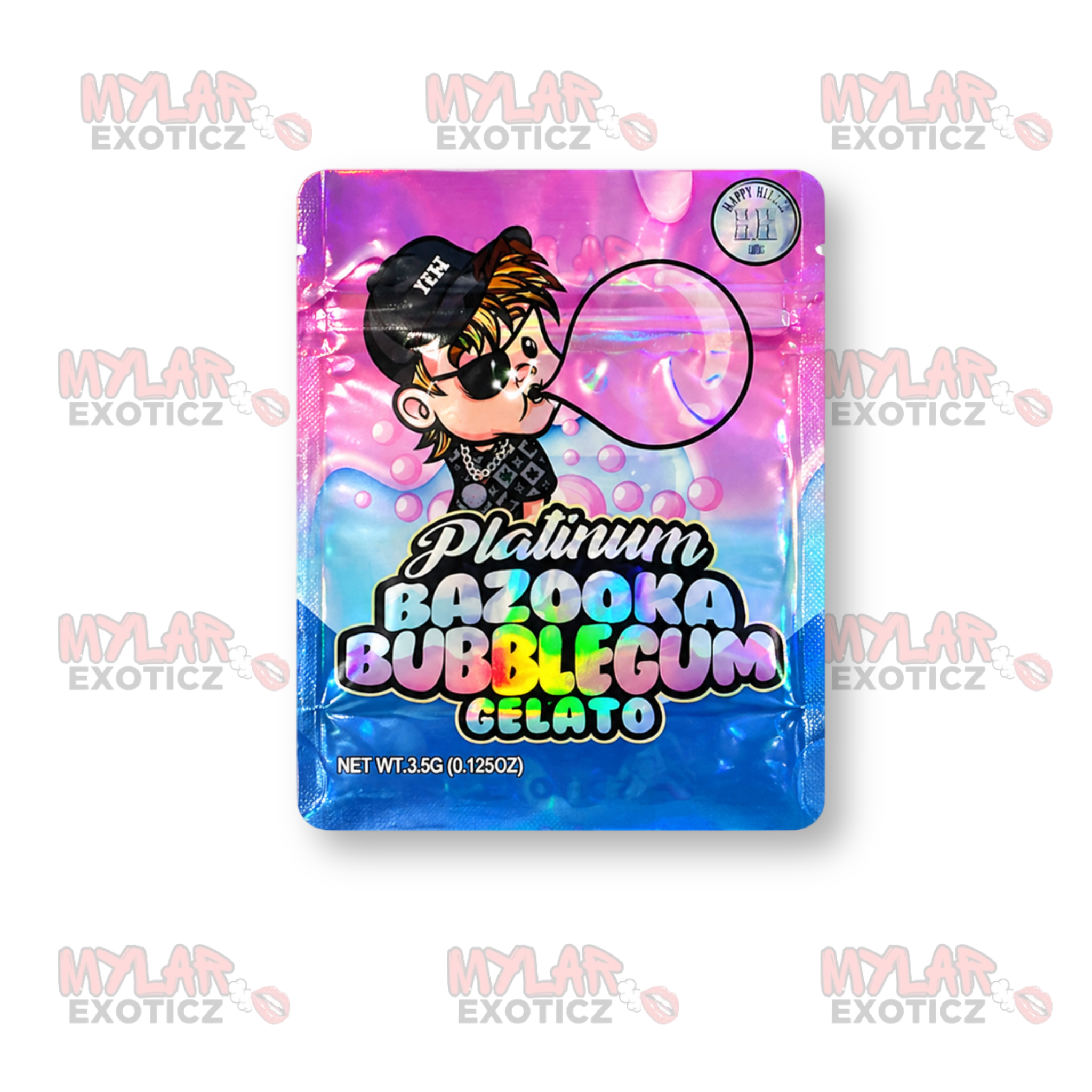 Platinum Bubble Cream Fusion Mylar Bags | 3.5g Exotic Resealable Storage Bags