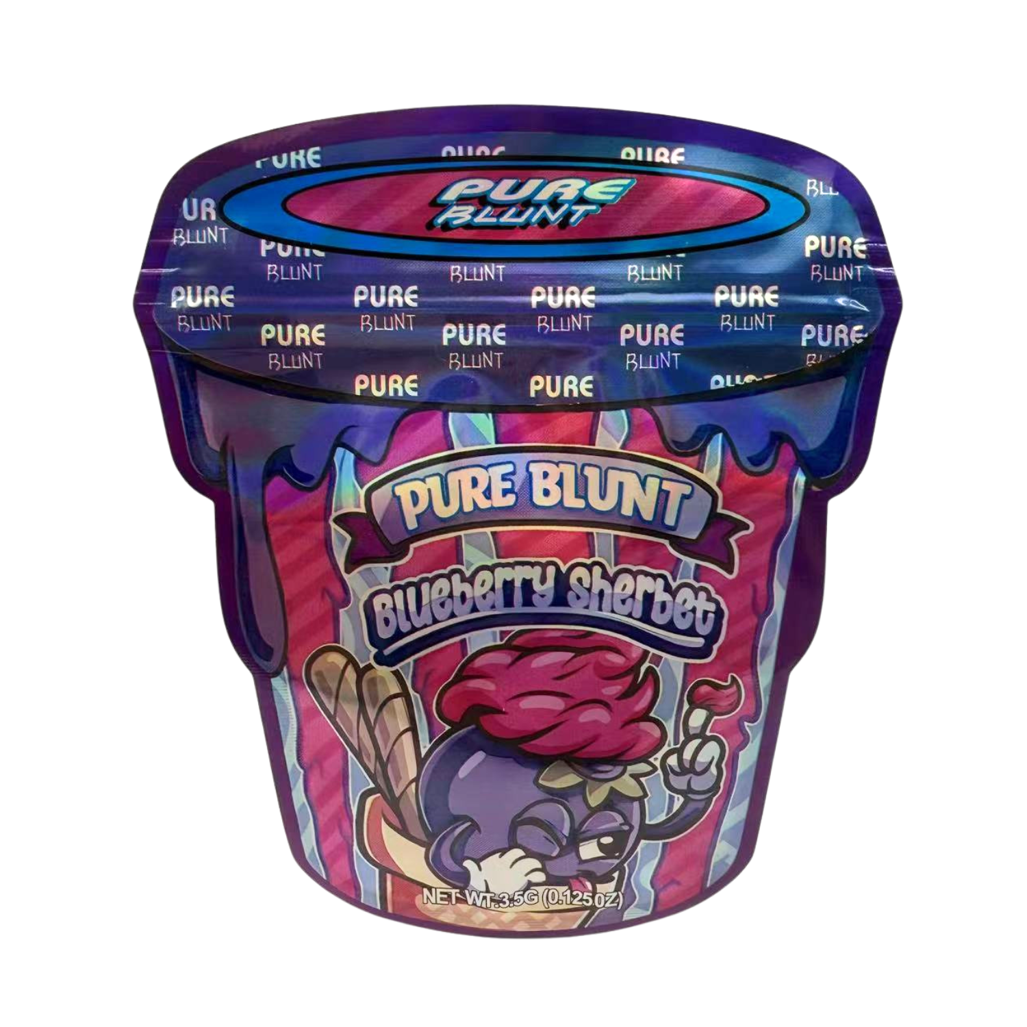 Ice Cream Pint Style Mylar Bags | 3.5g Exotic Die Cut Resealable Storage Bags