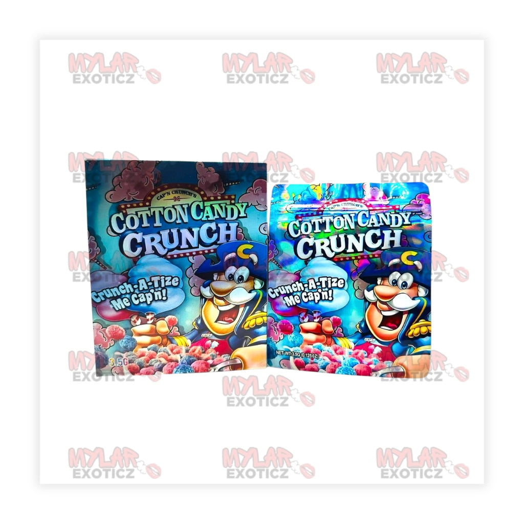 Cotton Candy Crunch Mylar Bags + Matching Boxes | 3.5g Exotic Resealable Storage Set Mylar Exoticz