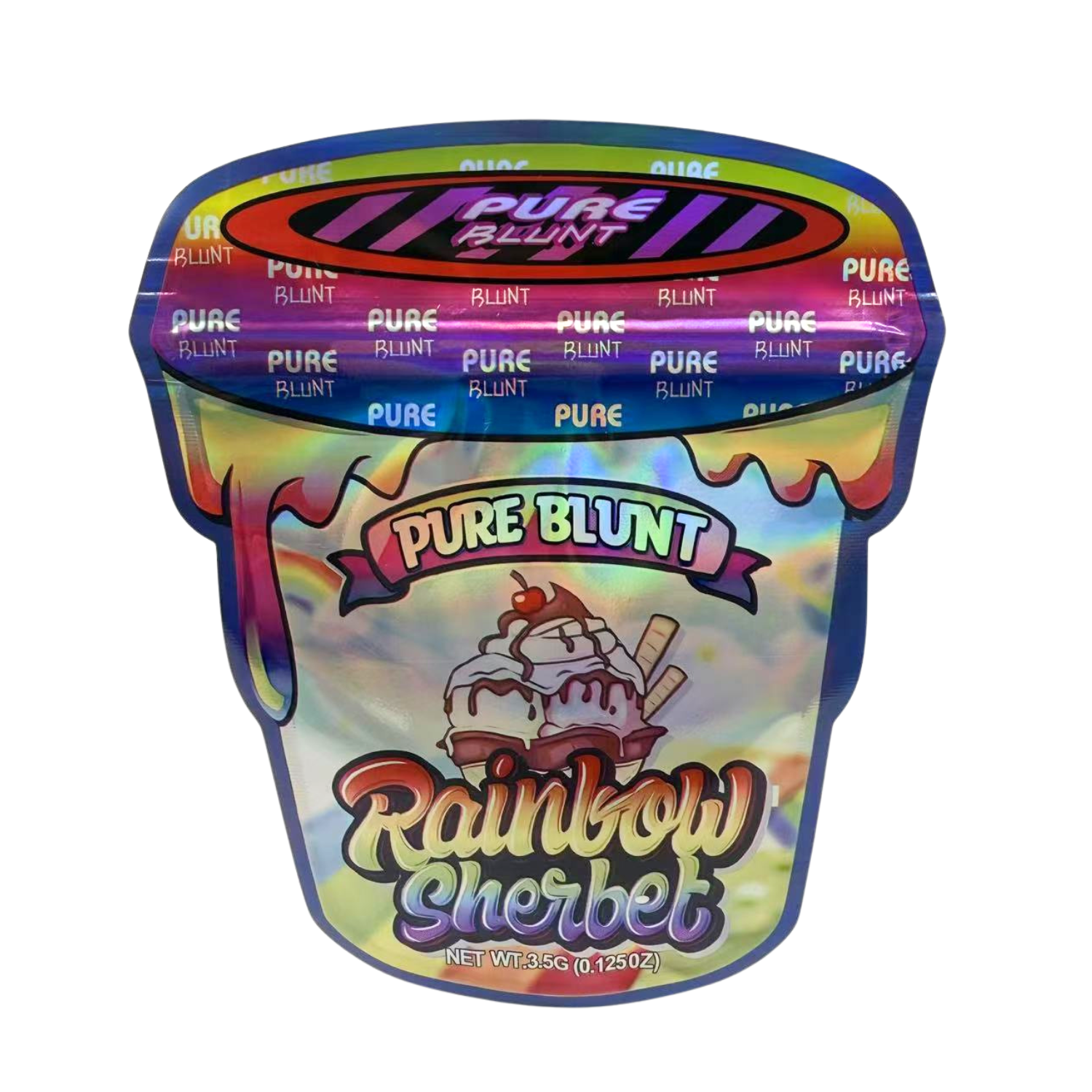 Ice Cream Pint Style Mylar Bags | 3.5g Exotic Die Cut Resealable Storage Bags