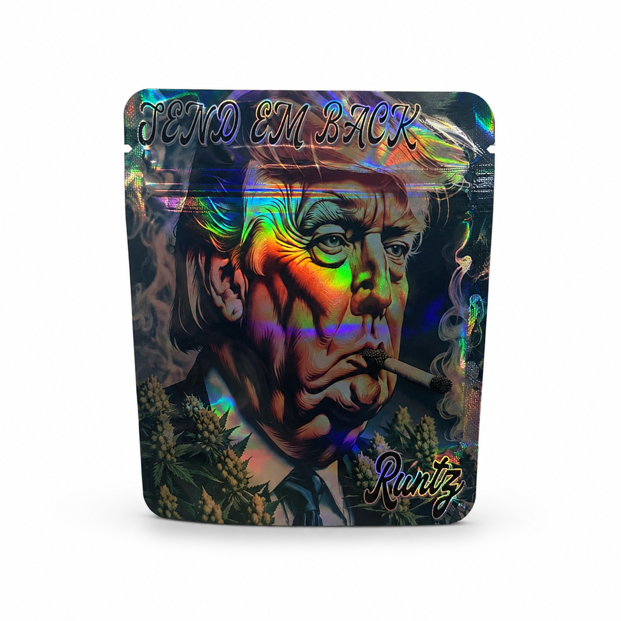 Send Em Back Runtz Mylar Bags | 3.5g Holographic Resealable Storage Bags