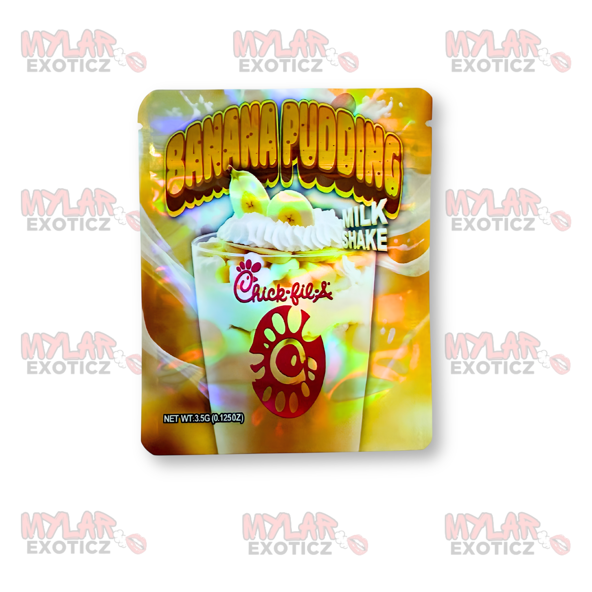 Chick-fil-A Banana Pudding Milk Shake Mylar Bags | 3.5g Exotic Resealable Storage Bags