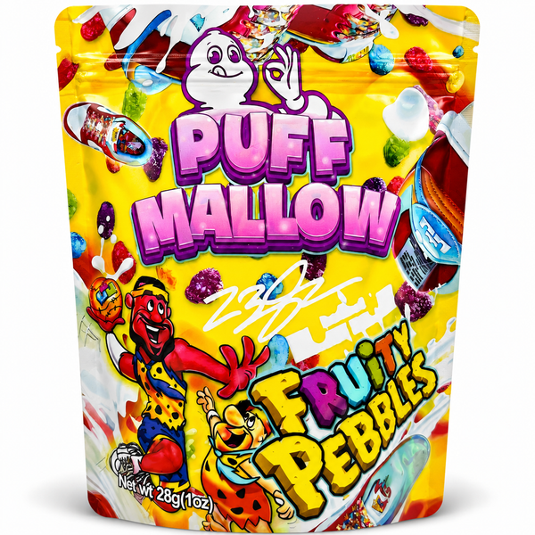 Puff Mallow Fruity Pebbles Mylar Bags | 28 Gram Exotic Resealable Storage Bags