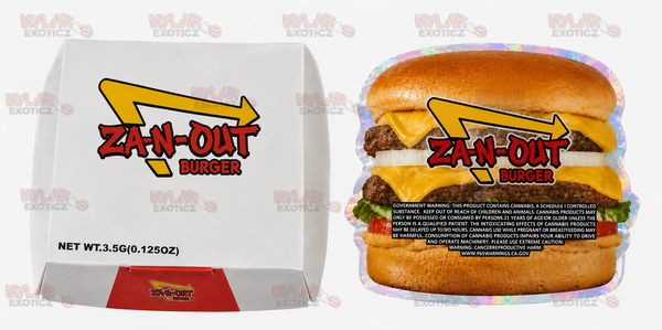Za-N-Out Burger Mylar Bags + Matching Burger Boxes | 3.5g Exotic Resealable Storage Set 🍔