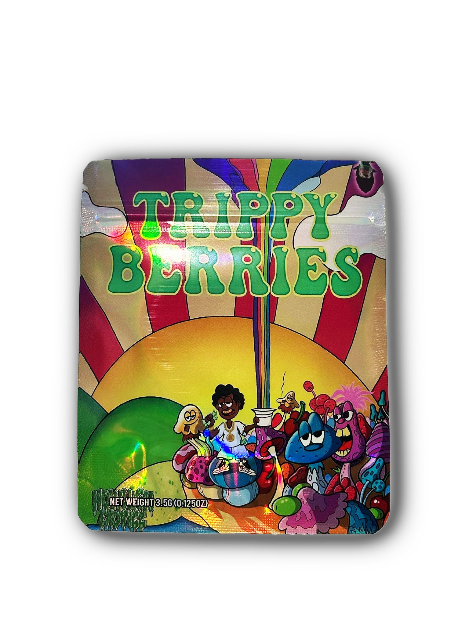 Trippy Berries Mylar Bags | 50pc 3.5g Exotic Resealable Storage Set Mylar Exoticz