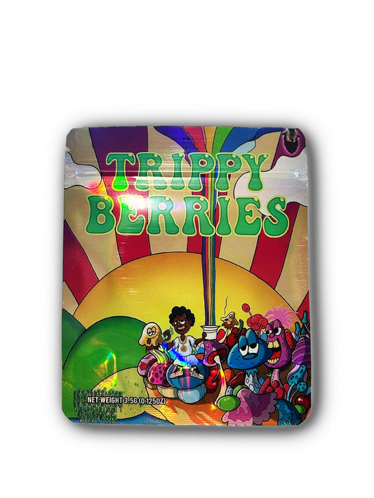 Trippy Berries Mylar Bags | 50pc 3.5g Exotic Resealable Storage Set Mylar Exoticz