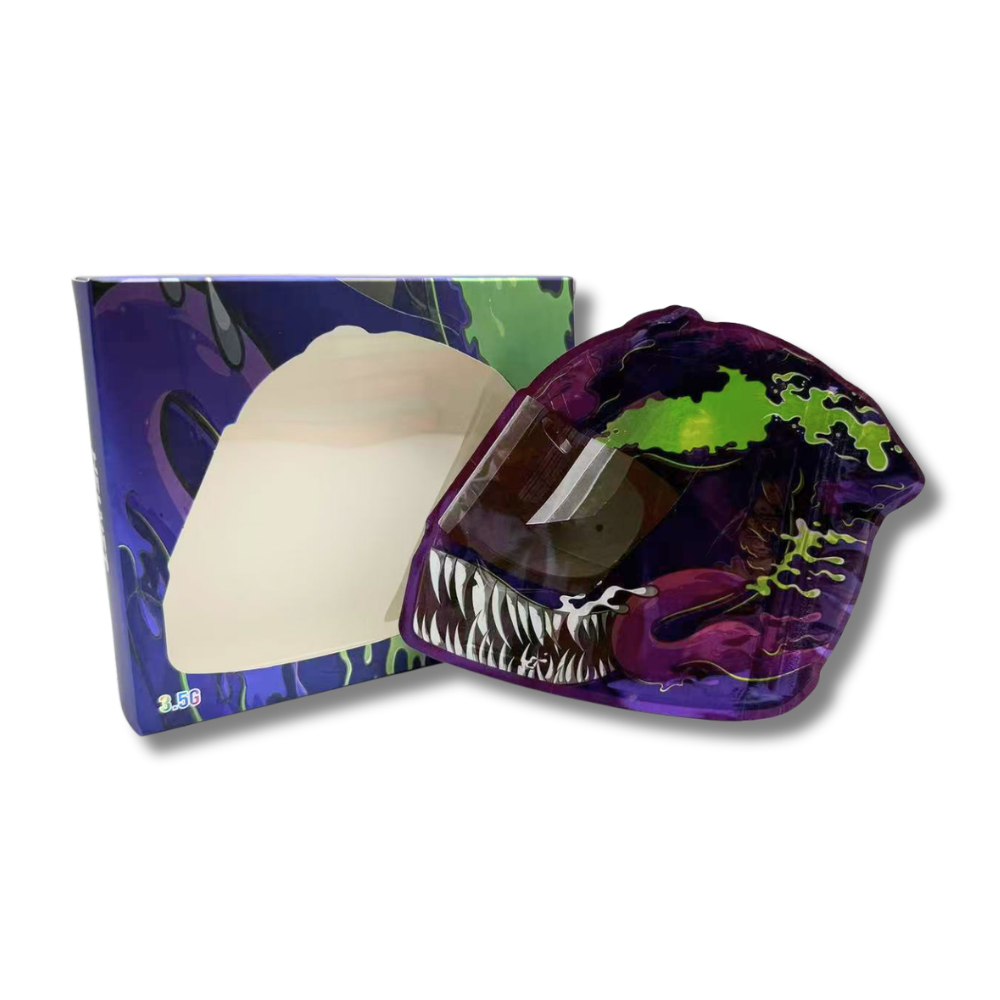 Venom Bite Mylar Bags + Matching Window Boxes | 3.5g Exotic Resealable Storage Set