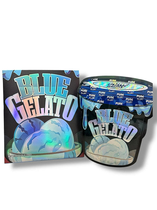 Blue Gelato Mylar Bags + Boxes | 100pc 3.5g Exotic Storage Set – Resealable & Smell-Proof Mylar Exoticz