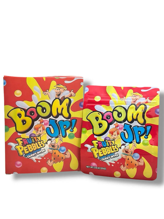 Boom Up Fruity Pebbles Mylar Bags + Boxes | 100pc 3.5g Exotic Storage Set Mylar Exoticz