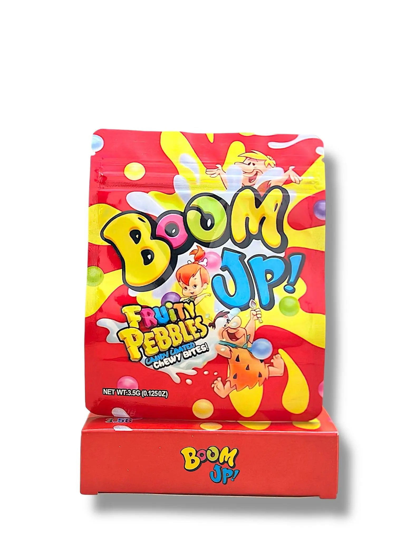 Boom Up Fruity Pebbles Mylar Bags + Boxes | 100pc 3.5g Exotic Storage Set Mylar Exoticz