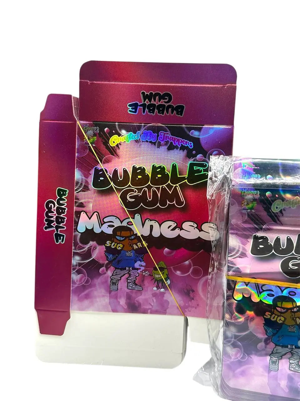 50-Pack 3.5g Mylar Bags + 50 Cereal Boxes – Bubble Gum Madness Edition Candy