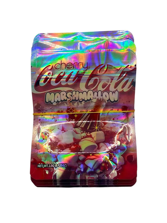50-Pack 3.5g Exotic Mylar Bags – Coca-Cola Marshmallow Edition Cookies