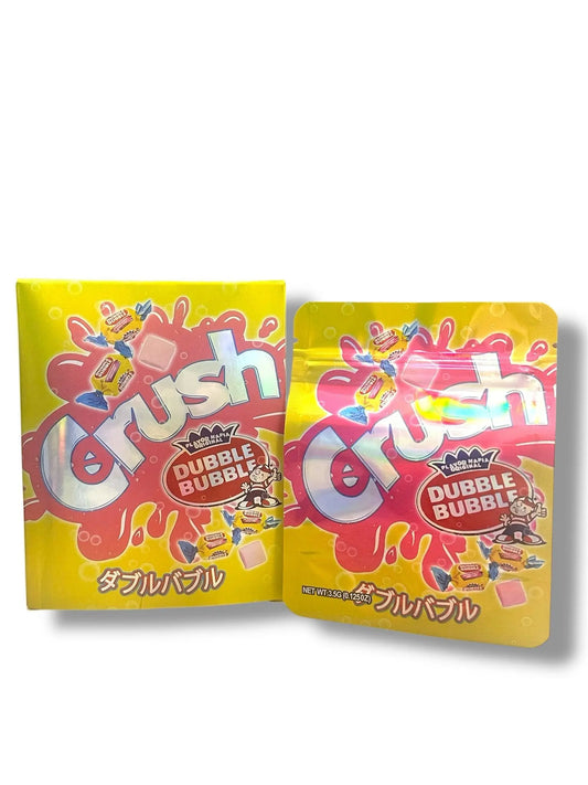 Crush Dubble Bubble Mylar Bags + Boxes | 100pc 3.5g Exotic Storage Set Candy