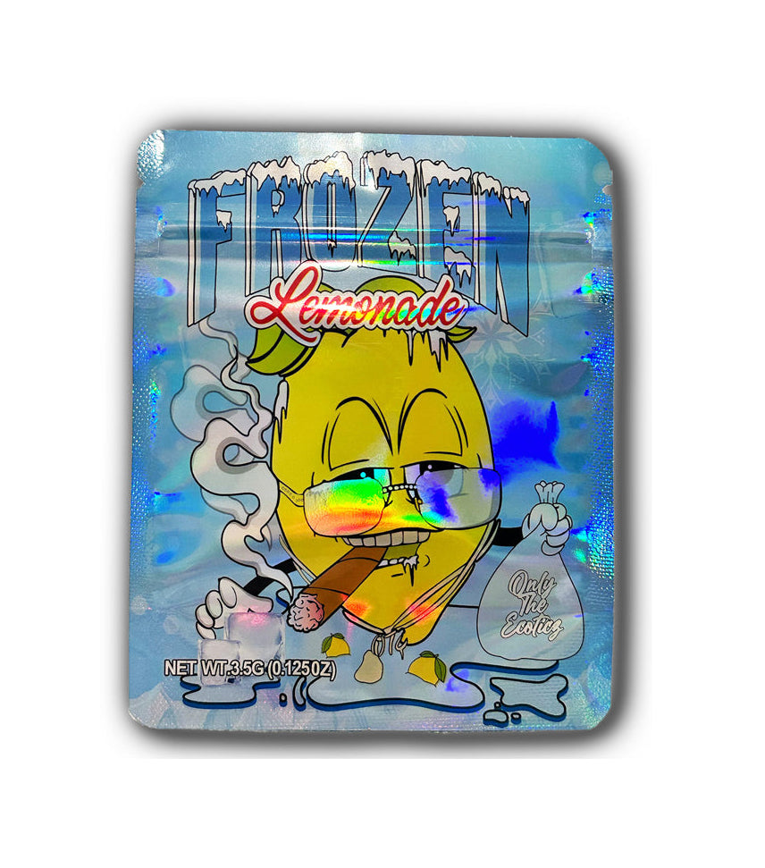 Frozen Lemonade Mylar Bags | 50pc 3.5g Exotic Resealable Storage Set Mylar Exoticz
