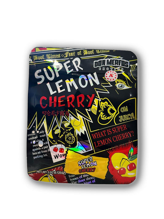 Super Lemon Cherry Mylar Bags | 50pc 3.5g Exotic Resealable Storage Set Mylar Exoticz