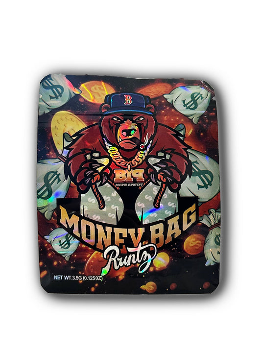 Money Bag Runty Edition Mylar Bags | 50pc 3.5g Exotic Resealable Storage Set Mylar Exoticz