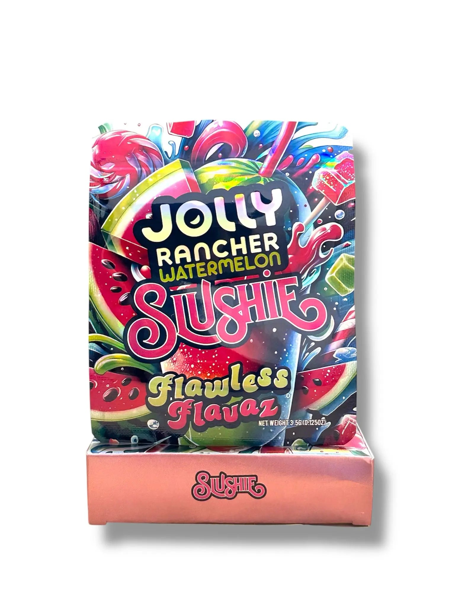 Jolly Rancher Watermelon Slushy Mylar Bags + Boxes | 100pc 3.5g Exotic Storage Set Mylar Exoticz