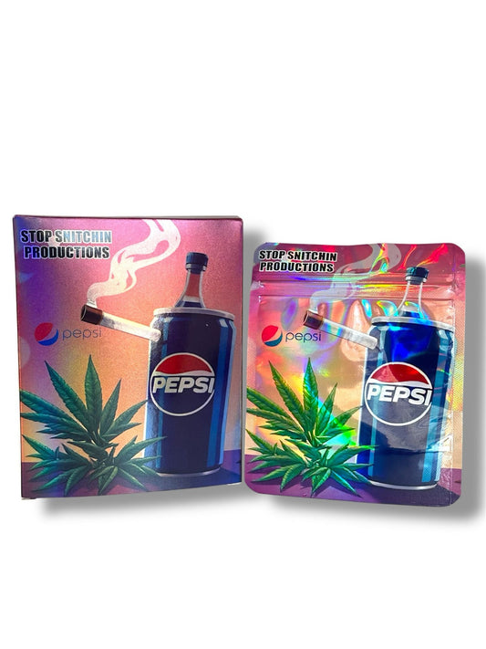 Pepsi Mylar Bags + Boxes | 100pc 3.5g Exotic Storage Set – Clear Back Mylar Exoticz