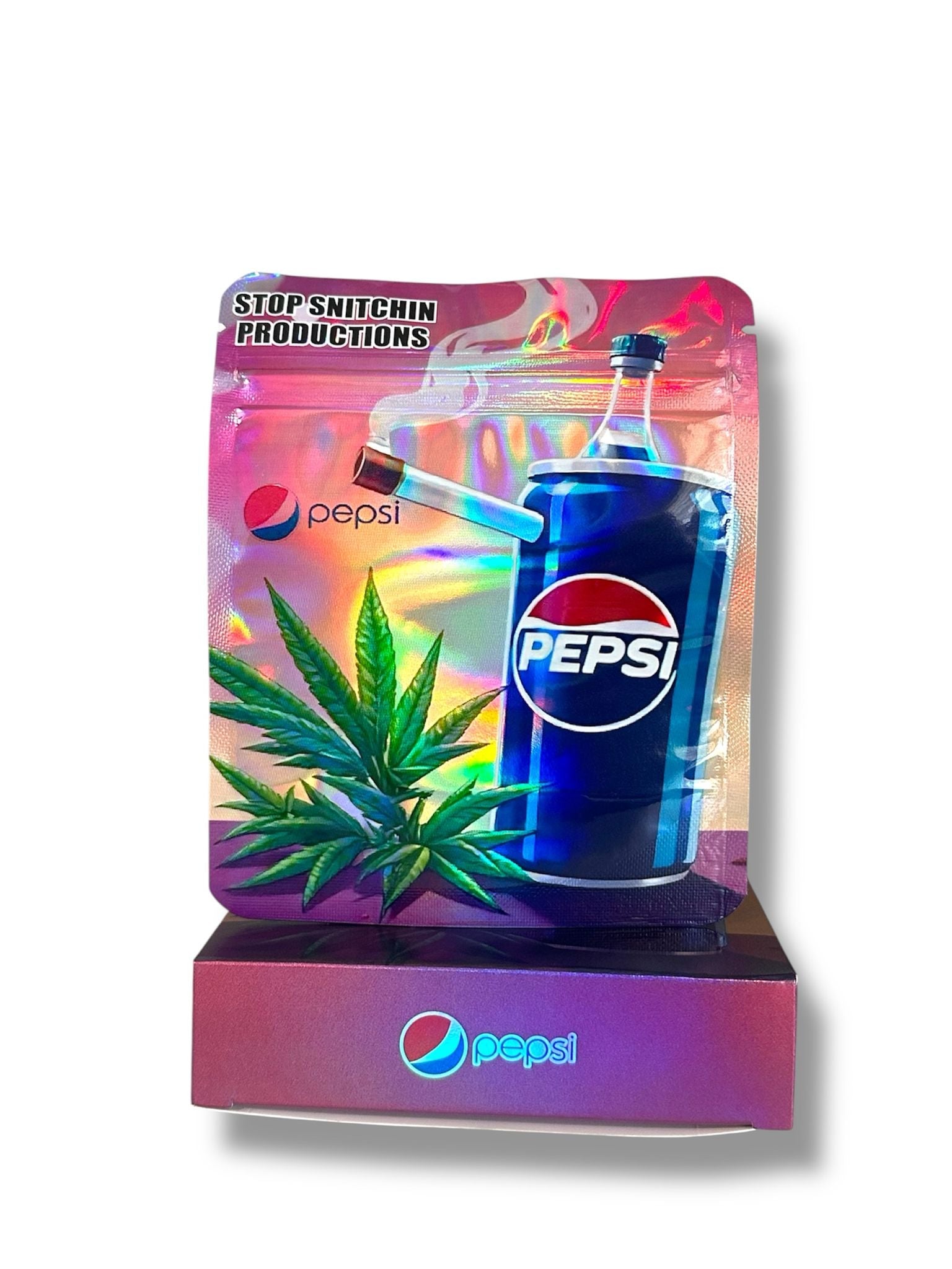 Pepsi Mylar Bags + Boxes | 100pc 3.5g Exotic Storage Set – Clear Back Mylar Exoticz
