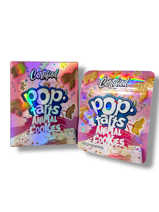 Pop-Tarts Pink Animal Cookie Mylar Bags + Boxes | 100pc 3.5g Exotic Storage Set Cookies