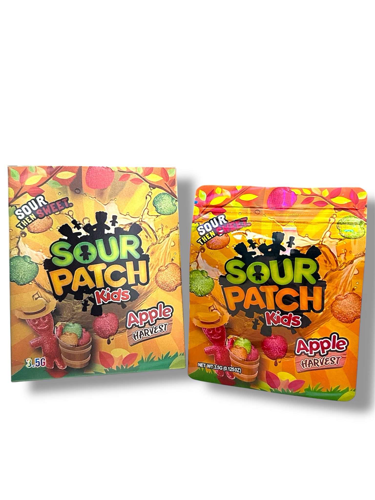 Sour Patch Kids Apple Harvest Mylar Bags + Boxes | 100pc 3.5g Exotic Storage Set Mylar Exoticz