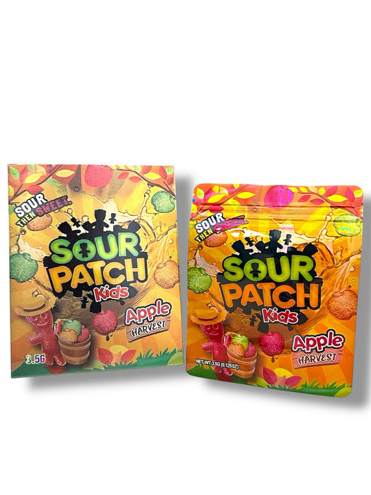 Sour Patch Kids Apple Harvest Mylar Bags + Boxes | 100pc 3.5g Exotic Storage Set Mylar Exoticz